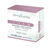 Simpurity Foam Wound Dressing Silver Silicone, 6" x 6"