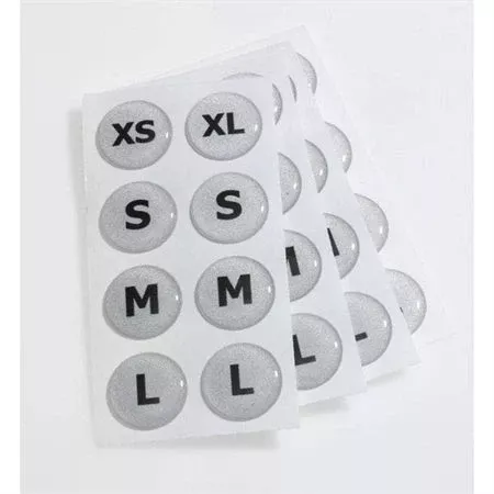 Size Indicator Decals Size Indicator Decals - 4 XS, 4 XL, 8 S, 8 M, 8 L