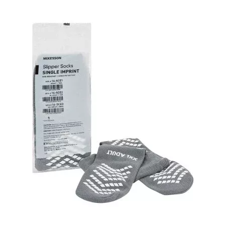 Slipper Socks McKesson 2X-Large Gray Above the Ankle - M-1038461-4385 - Pair
