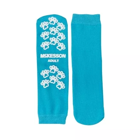 Slipper Socks McKesson Terries™ Large Teal Above the Ankle - M-334874-3726 - Case of 48