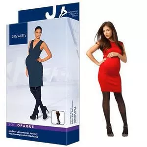 Soft Opaque Maternity Pantyhose, 20-30, Medium, Long, Closed, Black