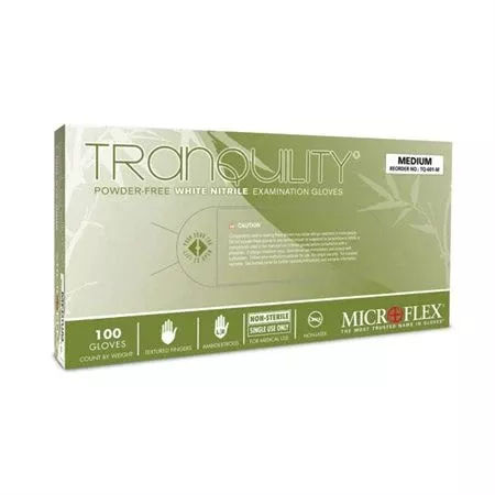 Soft White Nitrile Exam Gloves Large
