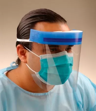 SPS Medical Supply Wraparound Face Shield Crosstex One Size Fits Most 3/4 Length Anti-fog Disposable NonSterile - M-826137-3685 - Each