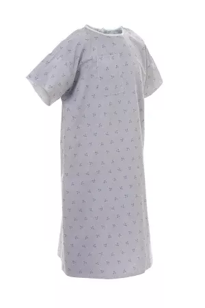 Standard Textile Patient Exam Gown Excel Angleback Large Celebrity Blue Print Reusable - M-824187-4464 - Dozzen2