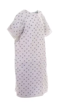 Standard Textile Patient Exam Gown Excel Angleback Large Tiffany Blue Reusable - M-807674-4854 - Dozzen2