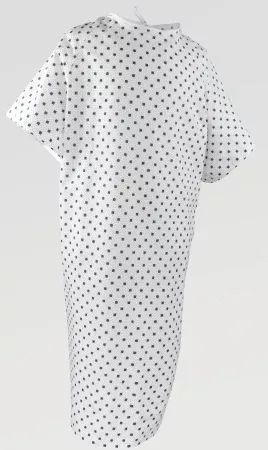 Standard Textile Patient Exam Gown Large Blue Snowflake Print Print Reusable - M-701400-1049 - Dozzen2