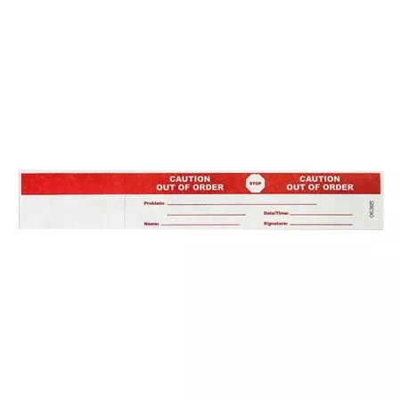 Status Identification Bands Perforated Status - FL Yellow - 12"W x 1"H
