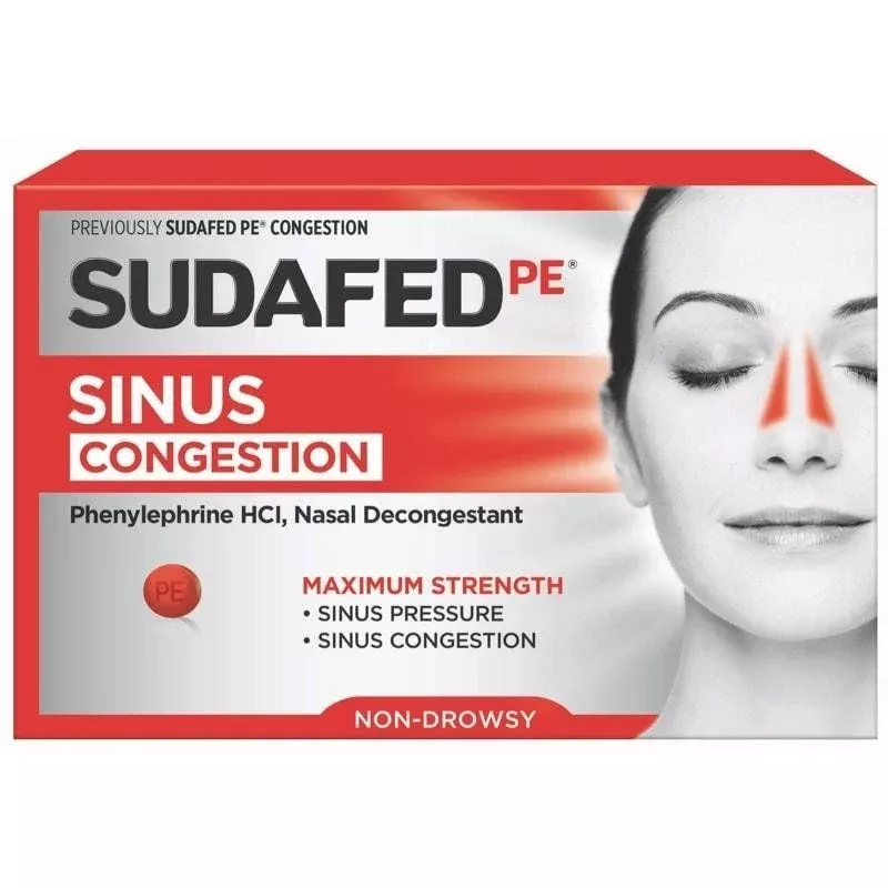 Sudafed PE Sinus Congestion Maximum Strength Nasal Decongestant