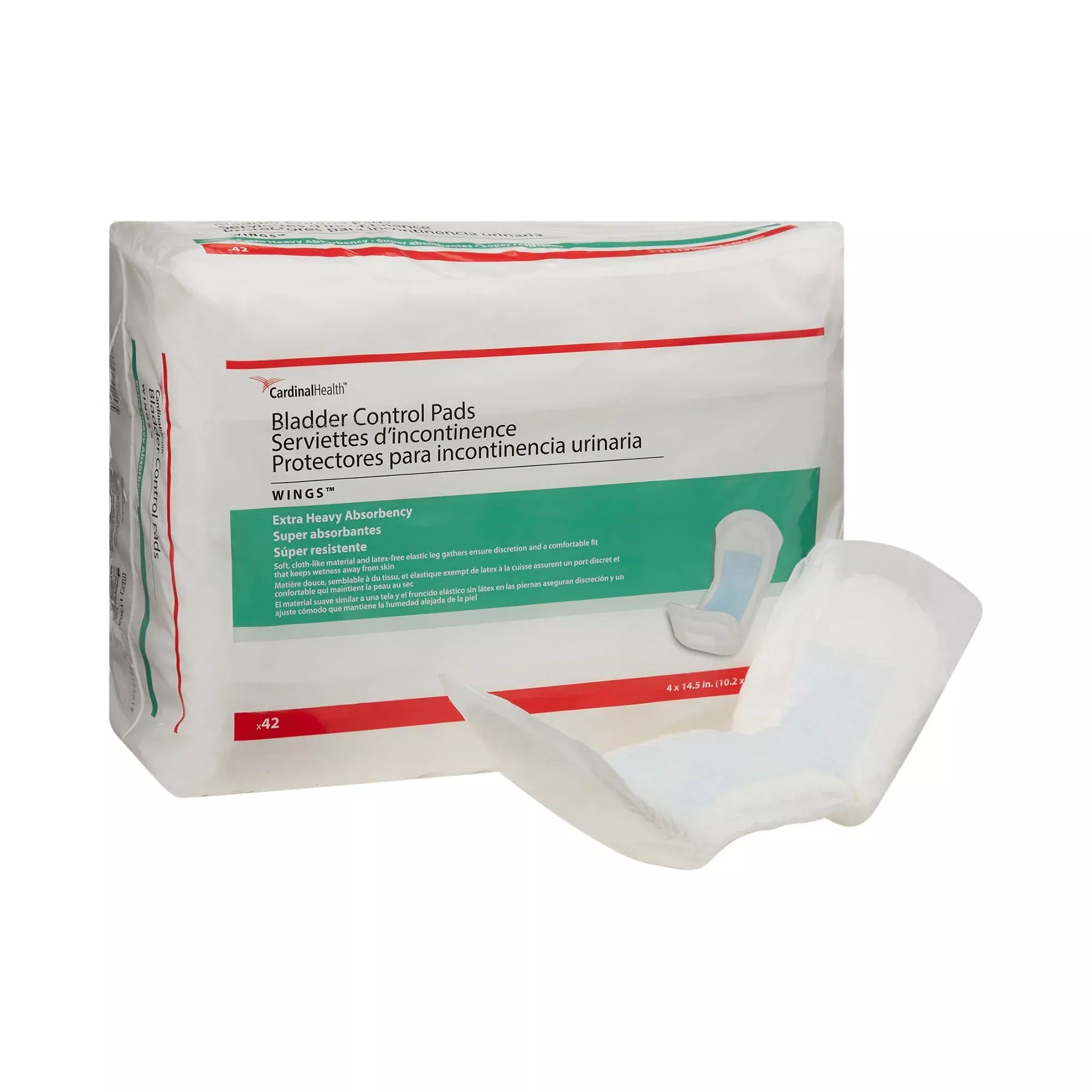 Sure Care™ Bladder Control Pads, Extra Heavy Absorbency, 4 x 14.5 Inch