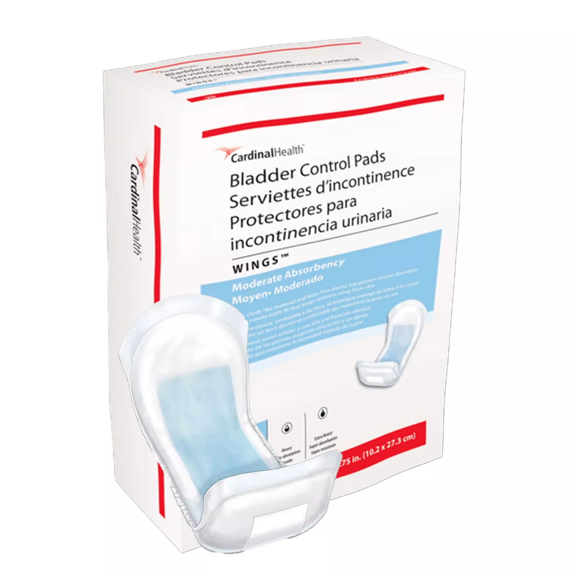 Sure Care™ Bladder Control Pads, Moderate Absorbency, 4 x 10.75 Inch
