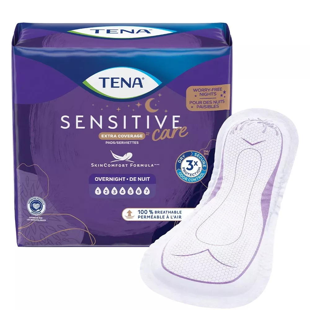 TENA Sensitive Care Extra Coverage Overnight Bladder Control Pads