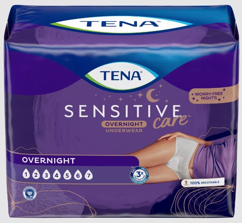 TENA Sensitive Overnight Underwear, Heavy Absorbency
