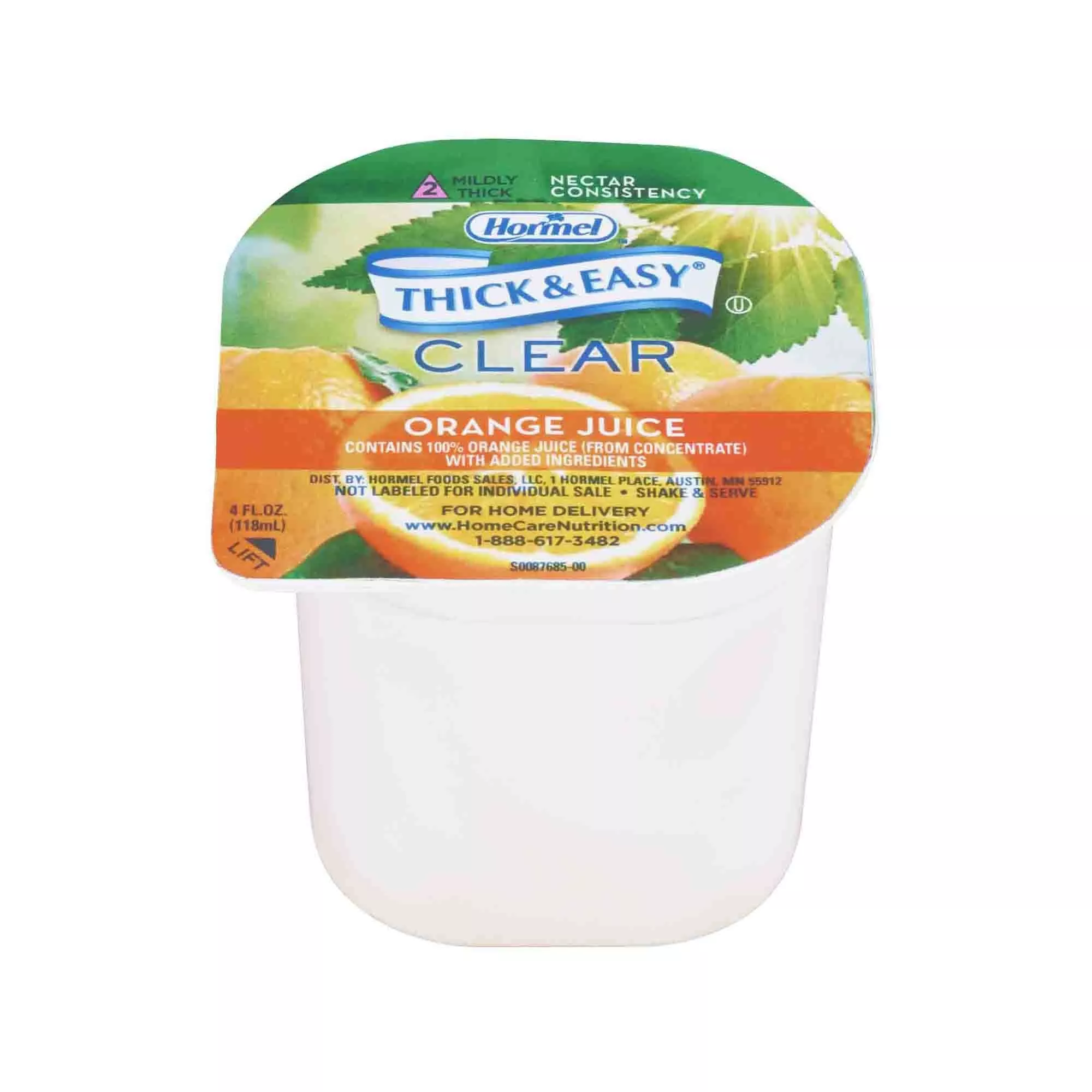 Thick & Easy Clear Honey Consistency Orange Thickened Beverage, 4-ounce Cup