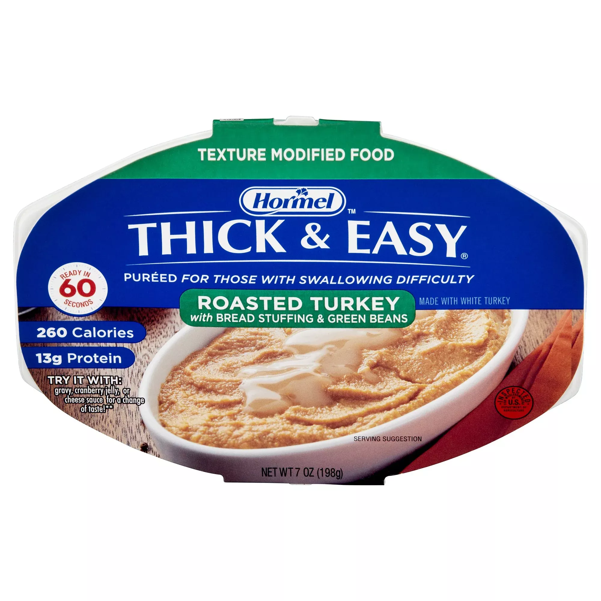Thick & Easy Purées Turkey with Stuffing and Green Beans Purée Thickened Food