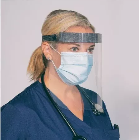 Tidi Products Wraparound Face Shield GRAB ‘N GO™ One Size Fits Most Full Length Anti-fog Disposable NonSterile - M-1181369-4507 - Case of 96
