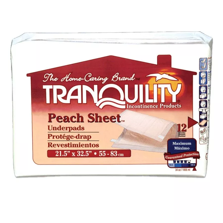Tranquility Peach Sheet Underpads 21.5″ x 32.5″