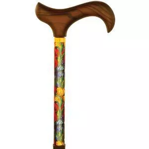 Travel Folding Cane with Slim Line Handle, Summer Garden