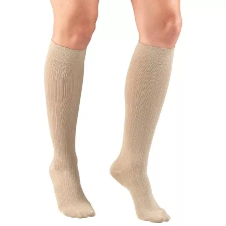 TruForm Compression Socks Truform Knee High Large Tan Closed Toe - M-947048-967 - Each
