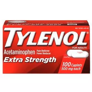 Tylenol Extra Strength, 500 mg Acetaminophen caplet, 100 count