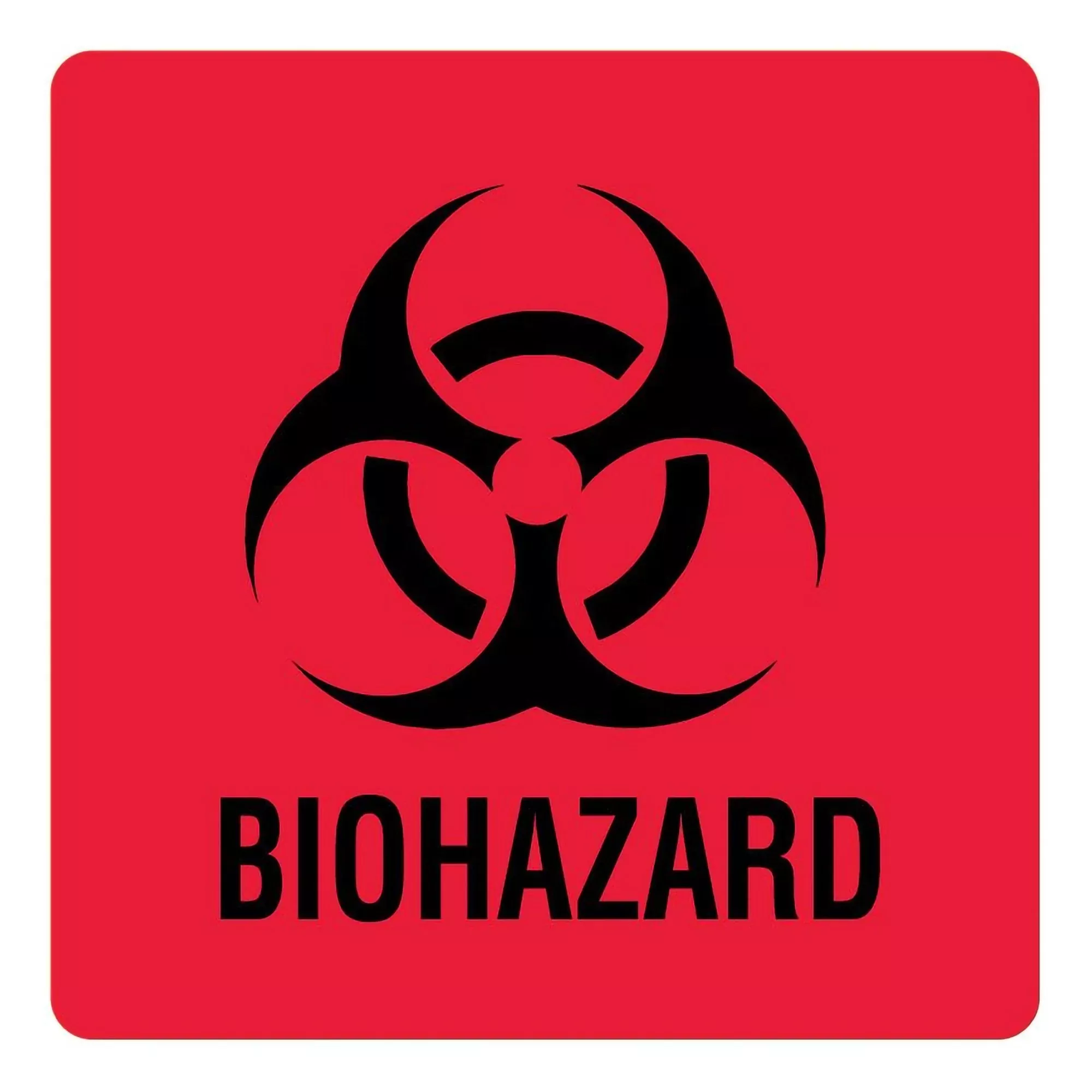 UAL™ Biohazard / Symbol Pre-Printed Label, 3 x 3 Inch