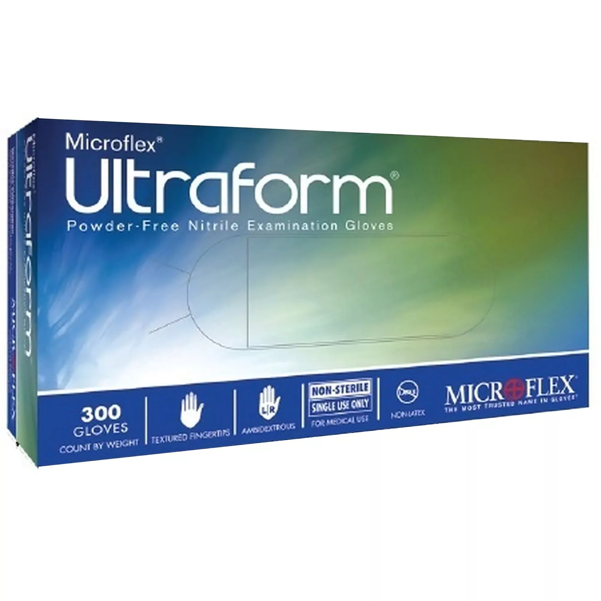 Ultraform Nitrile Exam Glove, Medium, Blue