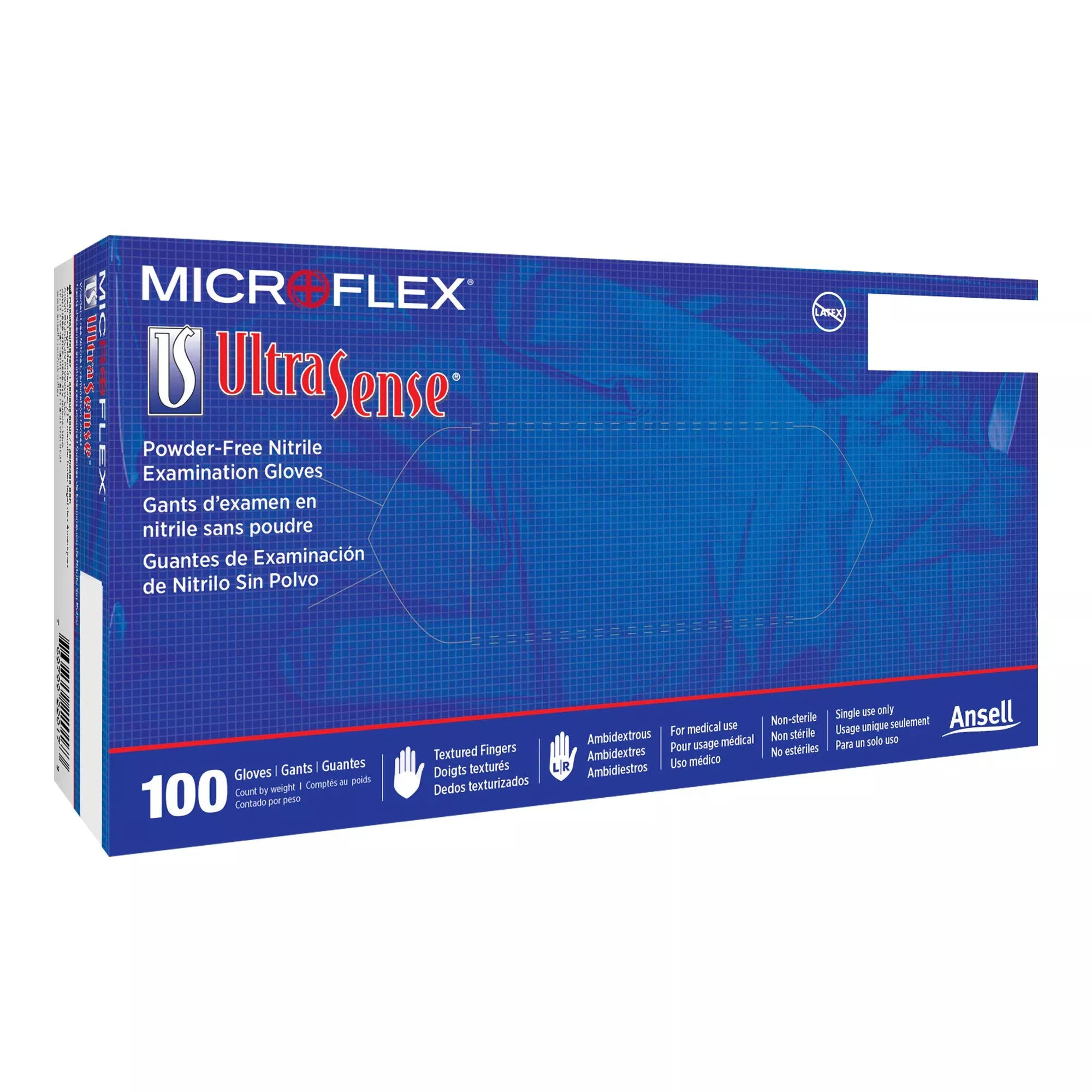 Ultrasense Nitrile Exam Glove, Large, Blue