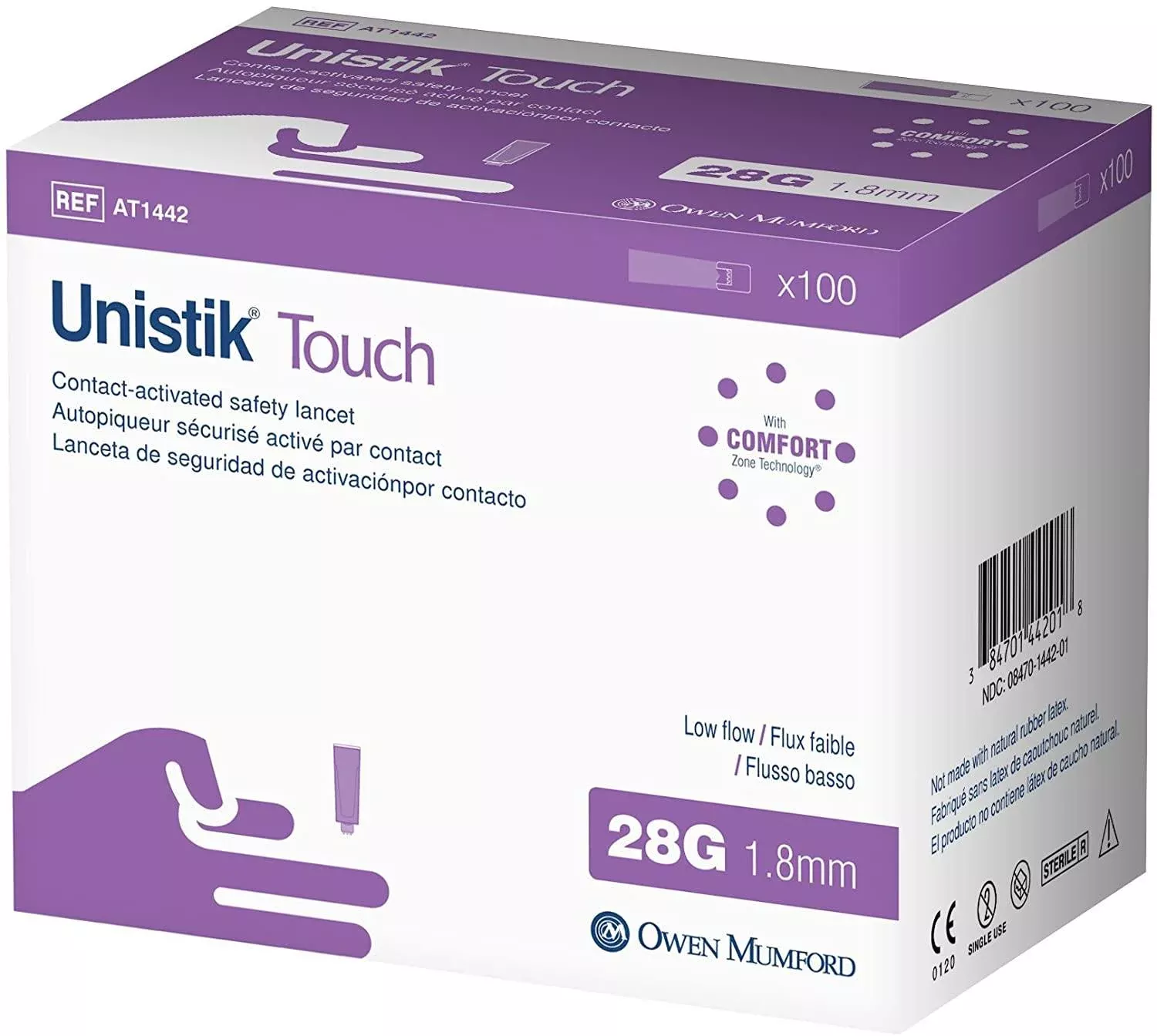 Unistik 3 Comfort Safety Lancet 28G (100 count)