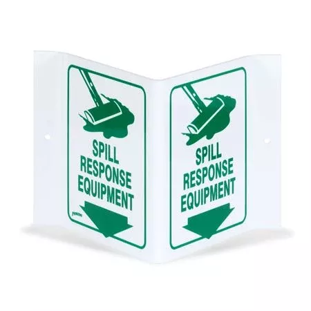 V-Shape Sign Spill Response Equipment" Sign