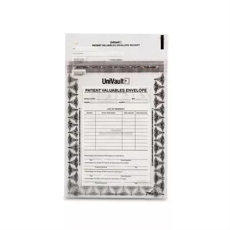 Valuables Bags Sequential # Patient Valuable Secure Bag - Clear - 9"W x 12"L