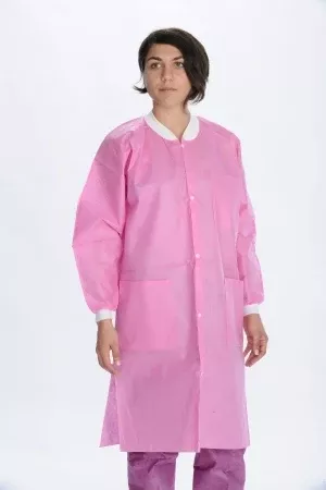 Valumax International Lab Coat ValuMax Extra-Safe™ Raspberry Large Knee Length Limited Reuse - M-1133691-1952 - Pack of 10