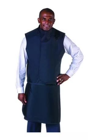 Wolf X-Ray X-Ray Apron / Vest with Thyroid Collar Navy Blue Wraparound Style Medium - M-824363-883 - Each